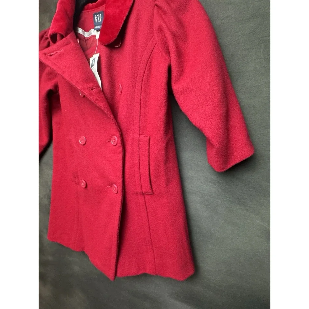 Baby Gap‎ Toddler Coat Size 4 years Peacoat  Red Winter Jacket Wool Blend NWT